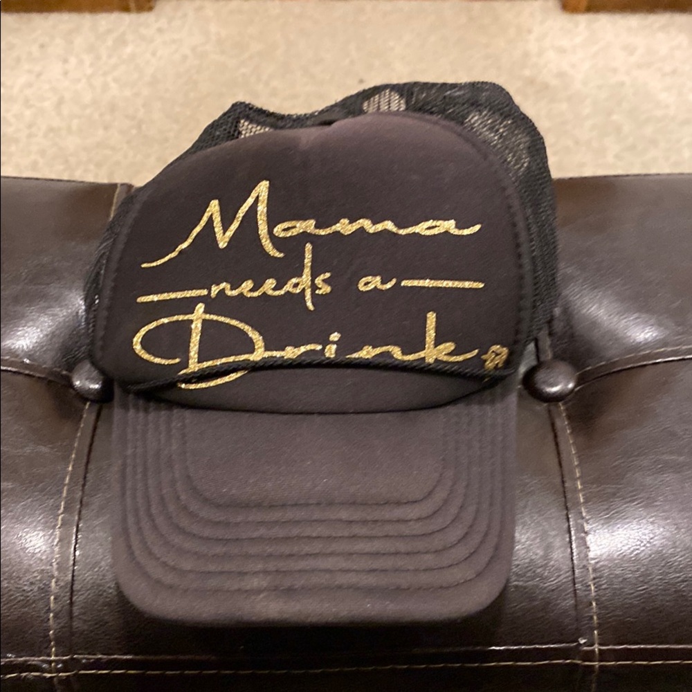 Mama Needs a Drink Black Trucker Hat